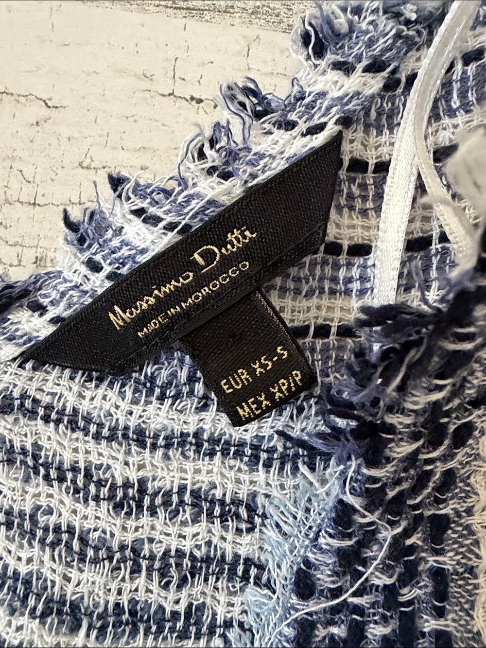 Massimo Dutti Blue & White Striped Swim Coverup Caftan Linen Blend - Picture 8 of 14
